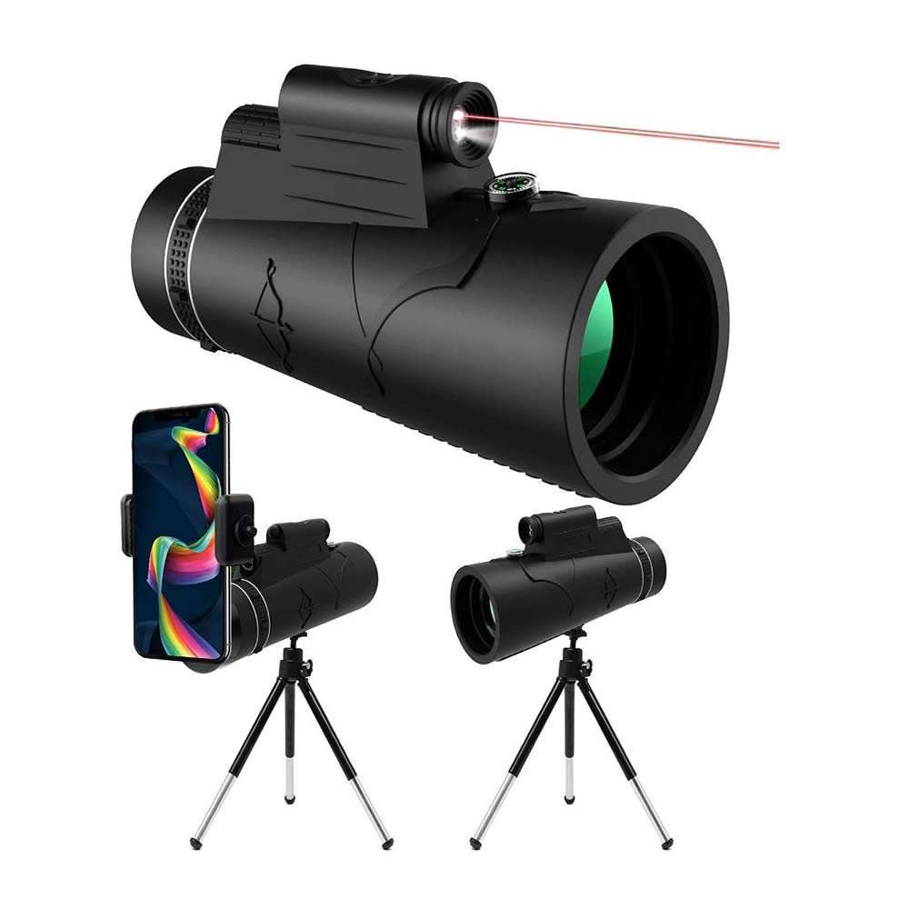 zoom lens monocular tripod & phone clamp