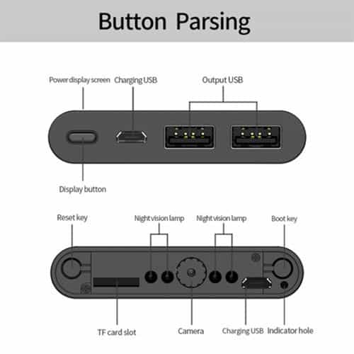 Spy phone power bank ports