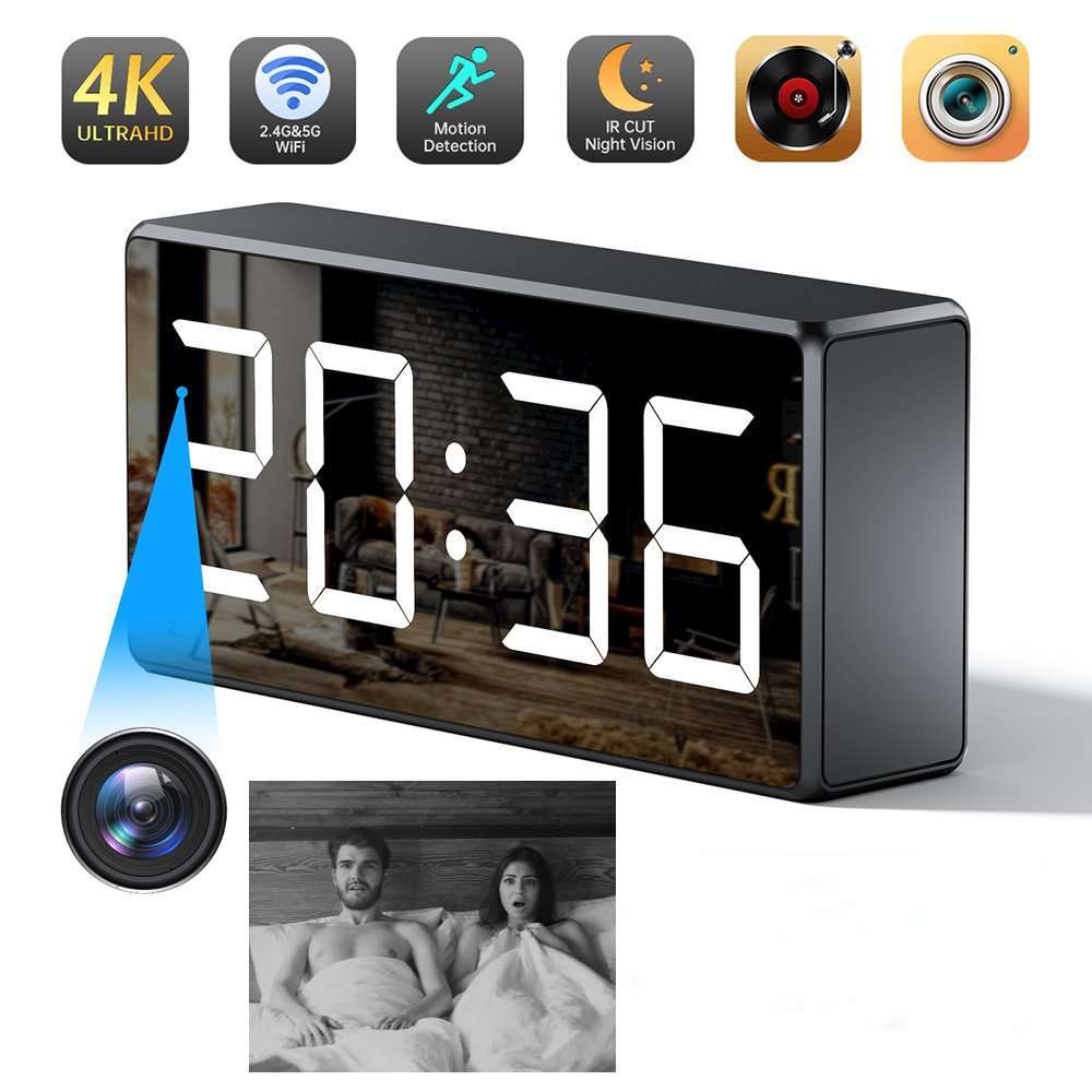 wifi spy camera clock
